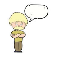 cartoon dad with folded arms speech bubble N9