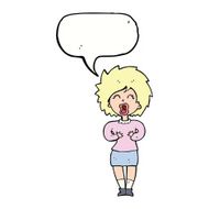 cartoon screaming woman with speech bubble N9
