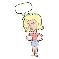 cartoon woman with hands on hips speech bubble N182