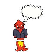 cartoon firework in business suit with speech bubble N9