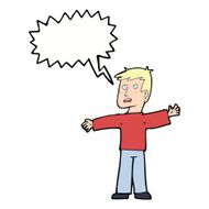 cartoon surprised man with speech bubble N113