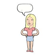 cartoon woman with hands on hips speech bubble N183