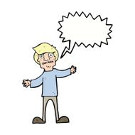 cartoon surprised man with speech bubble N114