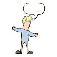 cartoon curious man with speech bubble N58