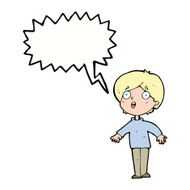 cartoon surprised man with speech bubble N115