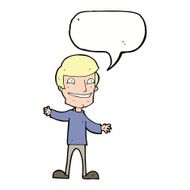 cartoon grinning man with speech bubble N73