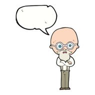 cartoon annoyed old man with speech bubble N57