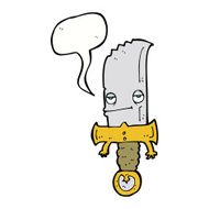 knife cartoon character with speech bubble N5