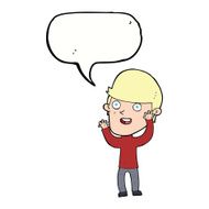 cartoon happy man with speech bubble N384