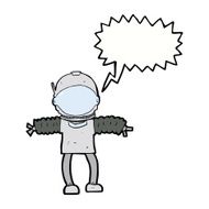 cartoon astronaut with speech bubble N102