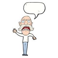 cartoon angry old man with speech bubble N119
