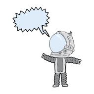 cartoon astronaut with speech bubble N103