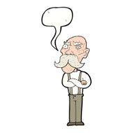 cartoon angry old man with speech bubble N120