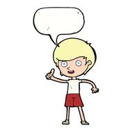 cartoon boy giving thumbs up symbol with speech bubble N7