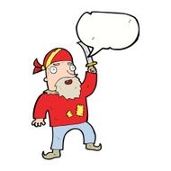 cartoon pirate with speech bubble N8