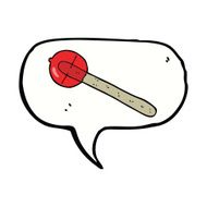cartoon lollipop with speech bubble