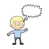 cartoon dad waving with speech bubble N9
