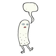 cartoon funny ghost with speech bubble N13