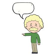 cartoon man with mustache pointing speech bubble N25
