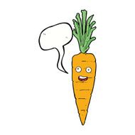 cartoon carrot with speech bubble