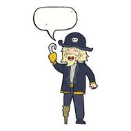 cartoon pirate captain with speech bubble N9