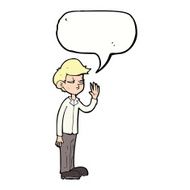 cartoon arrogant boy with speech bubble N9