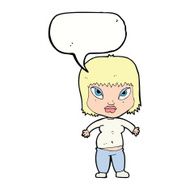 cartoon overweight woman with speech bubble N14