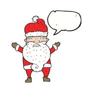 cartoon grumpy santa with speech bubble N9