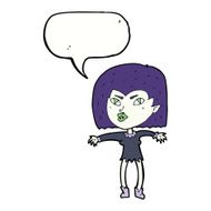 cartoon vampire girl with speech bubble N192