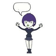 cartoon vampire girl with speech bubble N193