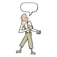 cartoon old man having heart attack with speech bubble N9