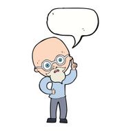 cartoon old man with speech bubble N18
