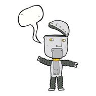cartoon robot with speech bubble N158