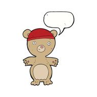 cartoon teddy bear with speech bubble N30