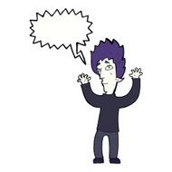 cartoon vampire giving up with speech bubble N9