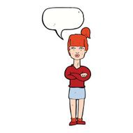 cartoon annoyed woman with speech bubble N155