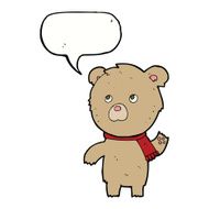 cartoon teddy bear with speech bubble N32