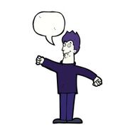cartoon happy vampire with speech bubble N36