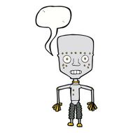 funny cartoon robot with speech bubble N45
