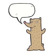 funny cartoon bear with speech bubble N26