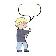 cartoon man gesturing with speech bubble N25