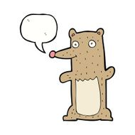 funny cartoon bear with speech bubble N27