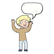 cartoon happy man with speech bubble N388