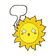 cartoon sun with speech bubble N17