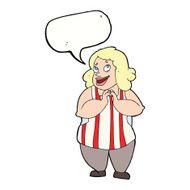 cartoon happy cook with speech bubble N8