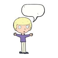 cartoon surprised man with speech bubble N118