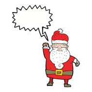 cartoon angry santa claus with speech bubble N17