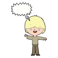 Cartoon happy boy with speech bubble N198