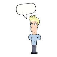 cartoon bored man with speech bubble N35
