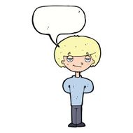 cartoon happy man with speech bubble N391